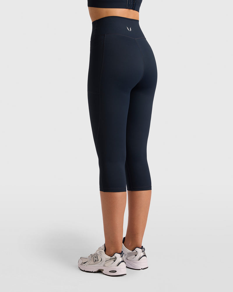 Dena Capri Leggings Met Zakken - Midnight Blauw