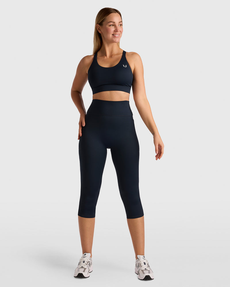 Dena Capri Leggings Met Zakken - Midnight Blauw